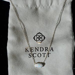 Kendra Scott Ever Necklace in Created White Kyocera Opal, Gold Plated
